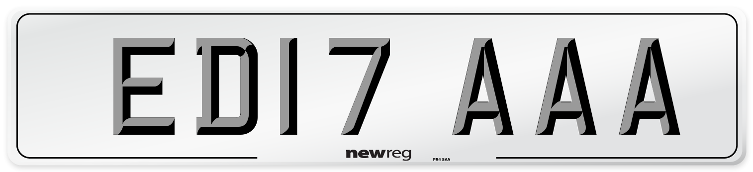 ED17 AAA Number Plate from New Reg